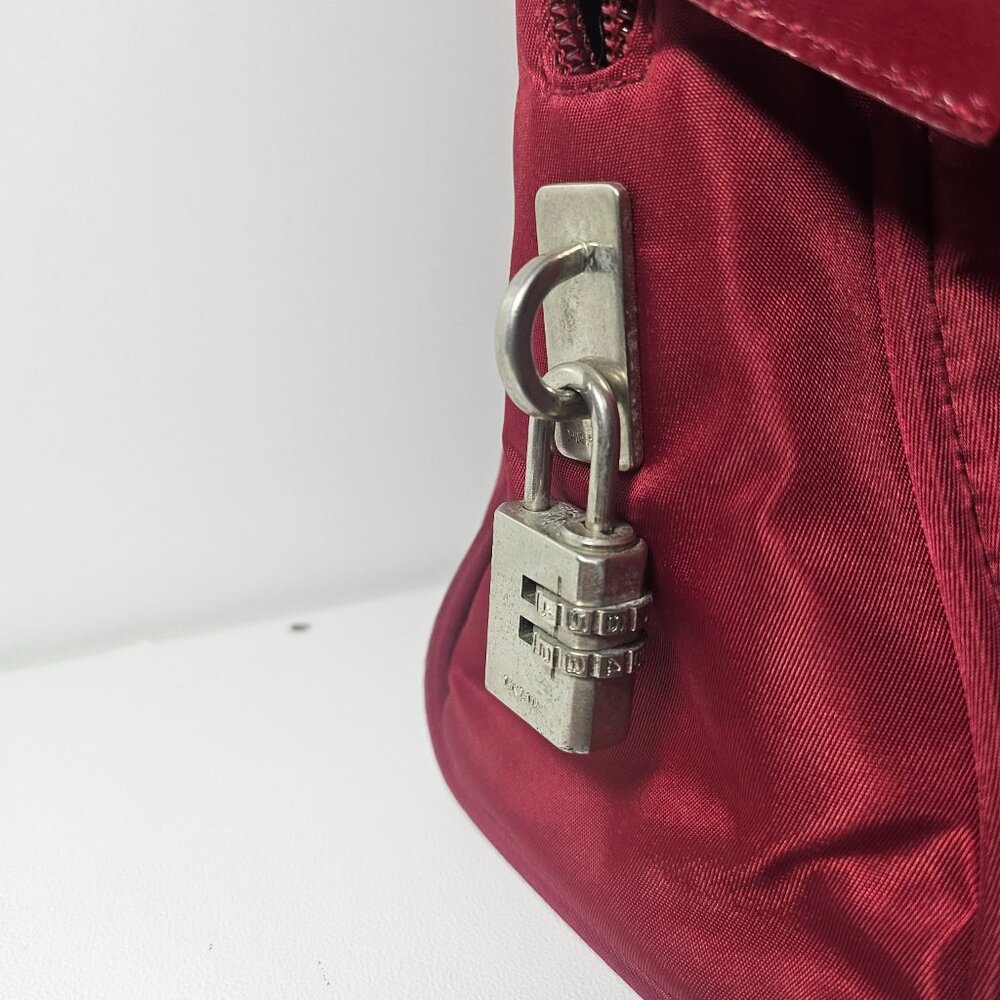 🔥PRADA designer nylon dark red handbag. - Picture 5 of 7
